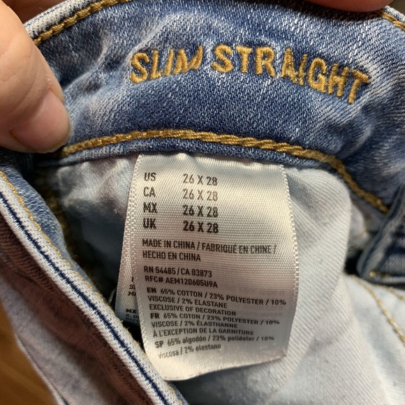 American Eagle Women’s Extreme Flex Slim Straight Leg Distressed Jeans 26x28 - Picture 9 of 9